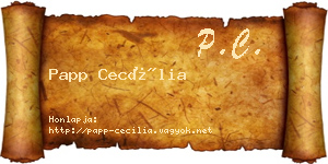 Papp Cecília névjegykártya