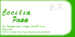 cecilia papp business card